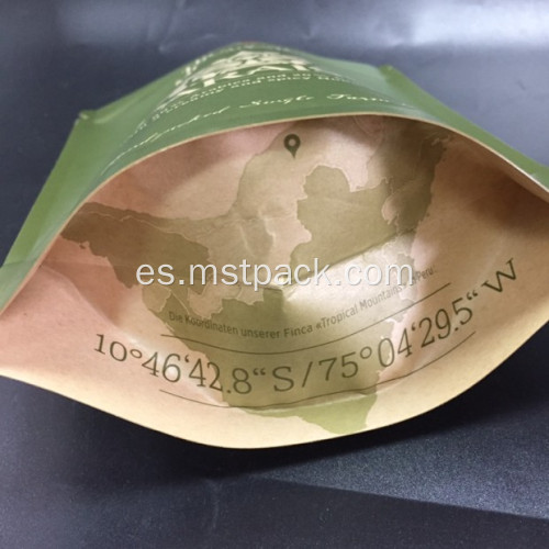 Bolsa de café con impresión de papel kraft con válvula